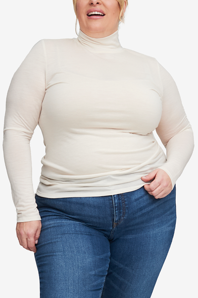 Plus size 2025 white turtleneck