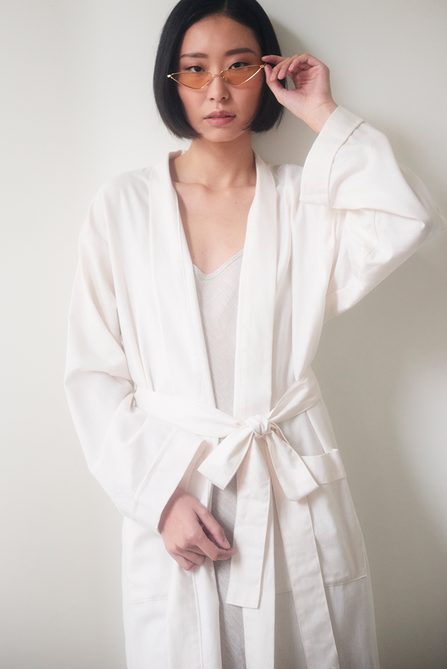 Unisex Robe Cream Twill
