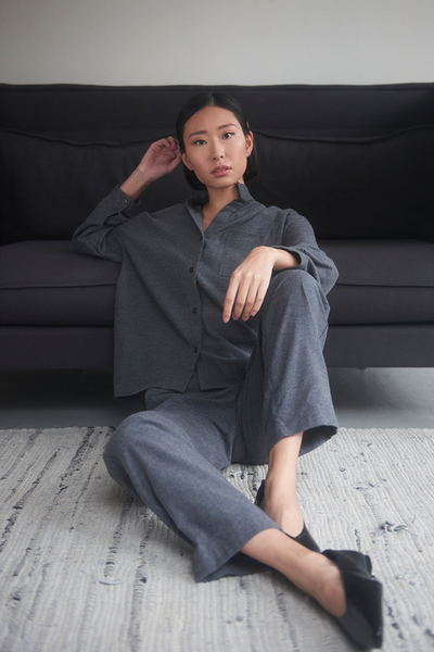 Slash Pocket Pant Dark Grey Brushed Cotton