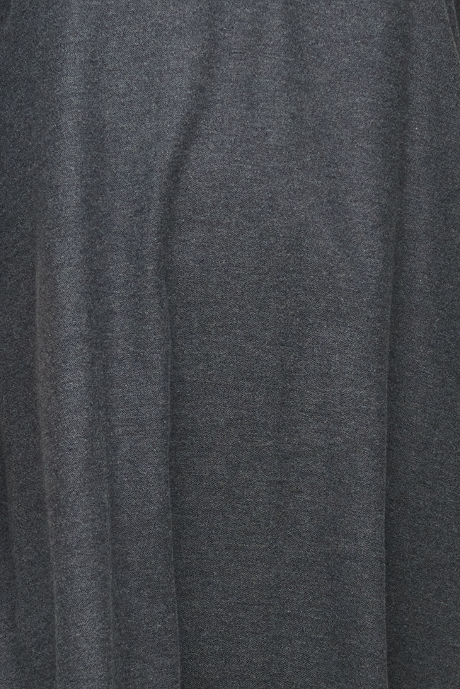 Short Sleep Shirt Dark Grey Brushed Cotton
