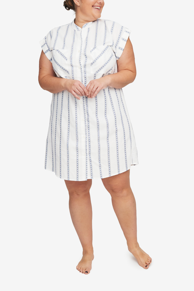 Two Pocket Sleep Shirt Deck Stripe PLUS