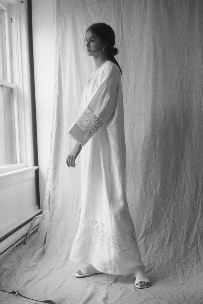 Delphine Dress White Weighted Linen