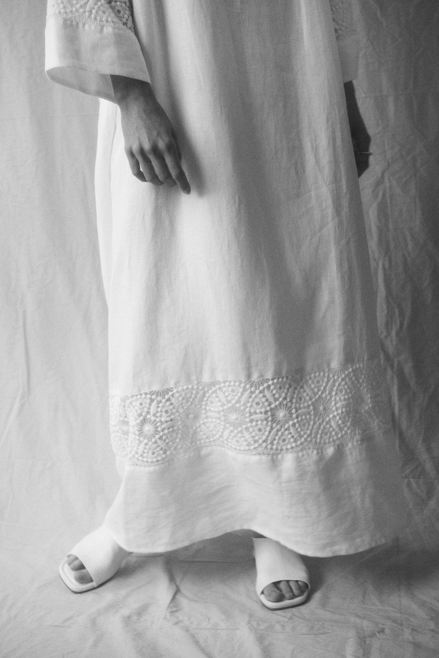 Delphine Dress White Weighted Linen