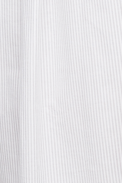 Short Sleeve Cropped Sleep Shirt Dove Grey Stripe Flannel