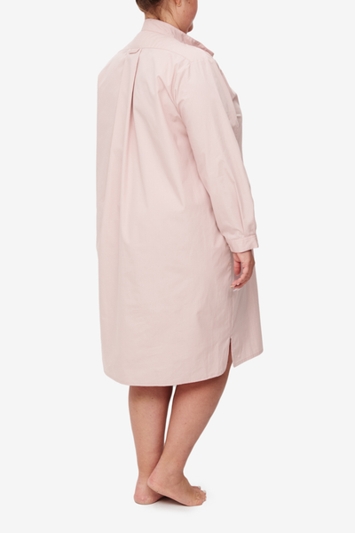 Long Sleep Shirt Dusty Pink Poplin PLUS