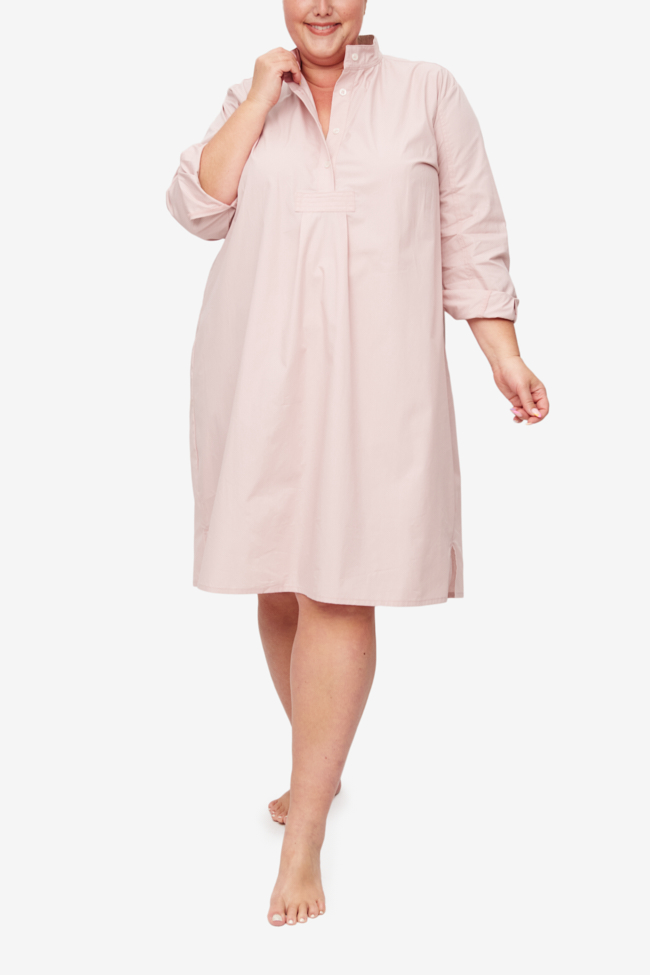 Long Sleep Shirt Dusty Pink Poplin PLUS