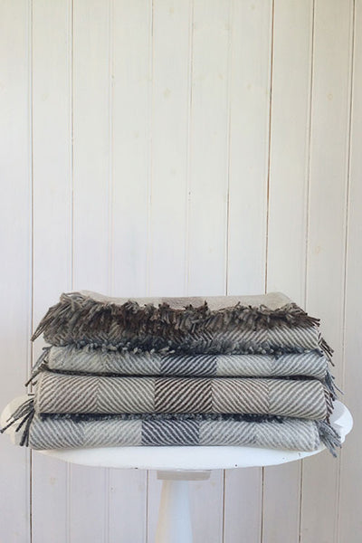 Woven Alpaca Throw in Smoke