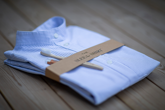 Holiday Gift Set - Long Sleep Shirt Blue Oxford Stripe