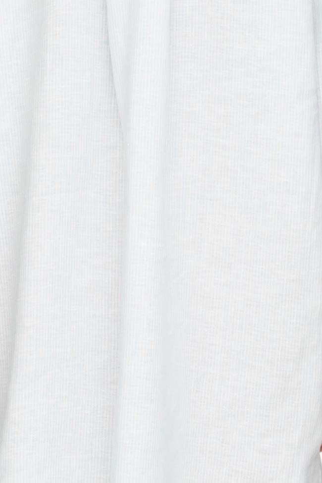 Long Sleep Shirt Blue Stripe Linen