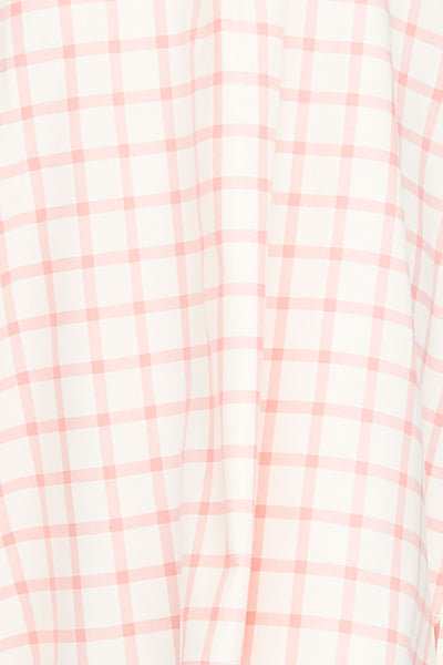 Short Sleep Shirt Pink Check Flannel PLUS