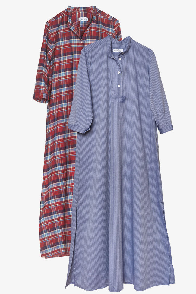 2 Full Length Sleep Shirts, Cotton, Size Small