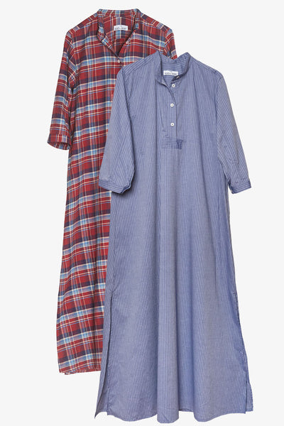 2 Full Length Sleep Shirts, Cotton, Size Small