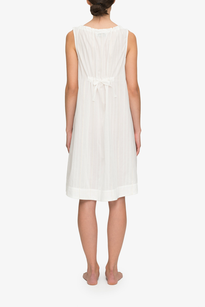 back view sleeveless adjustable neckline nightie nightgown gold stripe cotton by the Sleep Shirt