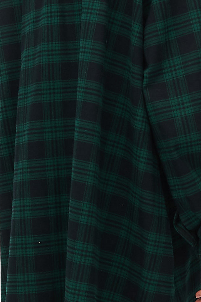 Sleeveless Nightie Green Check Flannel
