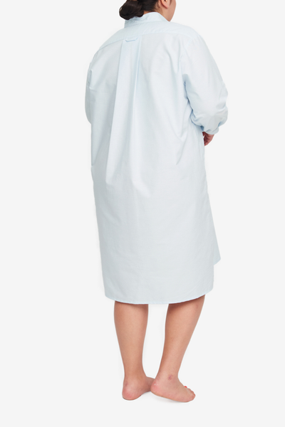 Long Sleep Shirt Ice Blue Oxford PLUS