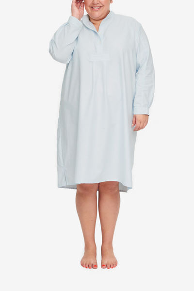 Long Sleep Shirt Ice Blue Oxford PLUS