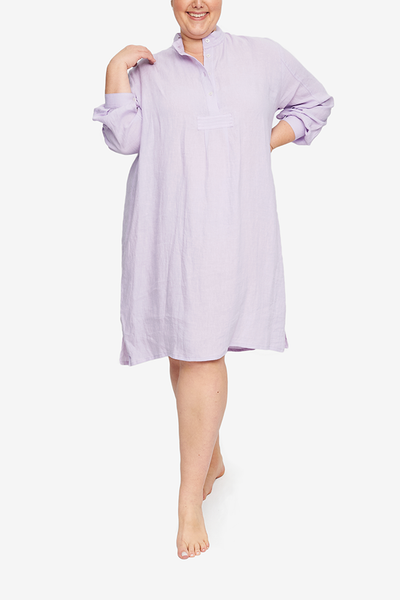 Long Sleep Shirt Iris Washed Linen PLUS