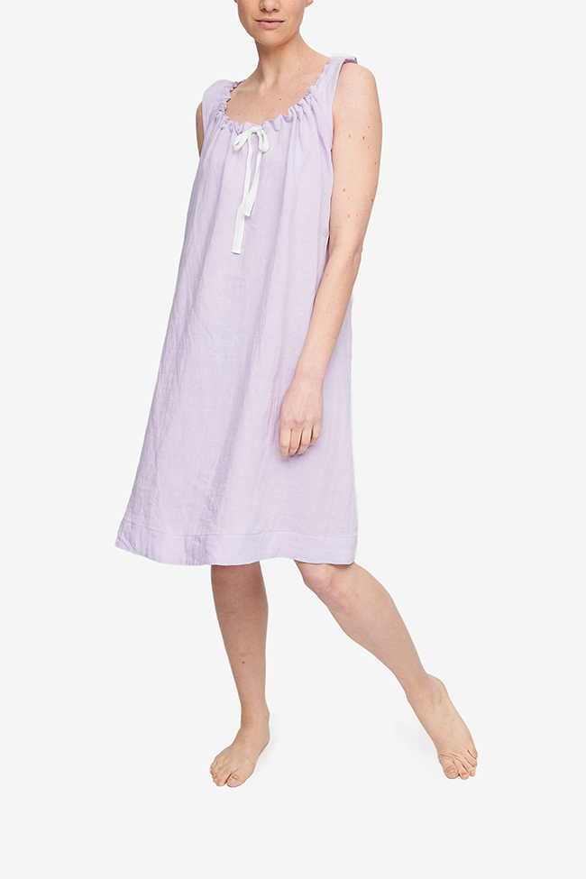Sleeveless Nightie Iris Washed Linen