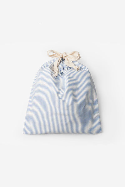 drawstring dust bag blue oxford stripe cotton by the Sleep Shirt