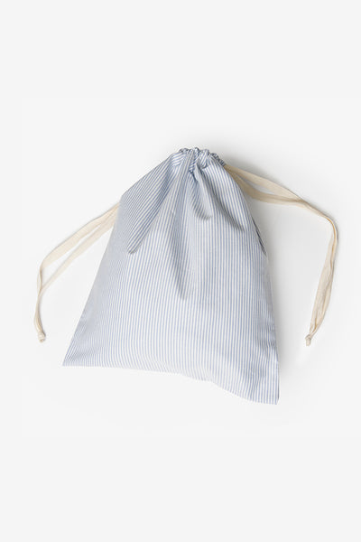 drawstring dust bag blue oxford stripe cotton by the Sleep Shirt