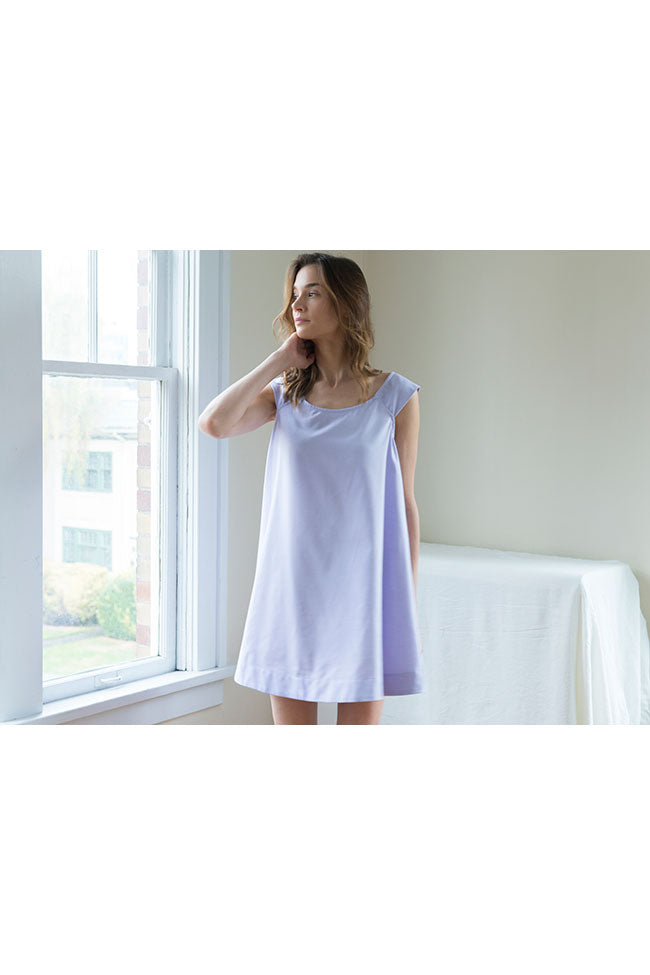 swing nightie nightgown lilac royal oxford cotton on model by the Sleep Shirt