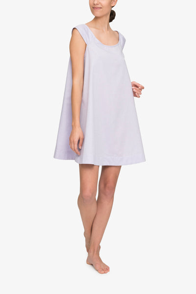 front view swing nightie nightgown lilac royal oxford cotton by the Sleep Shirt