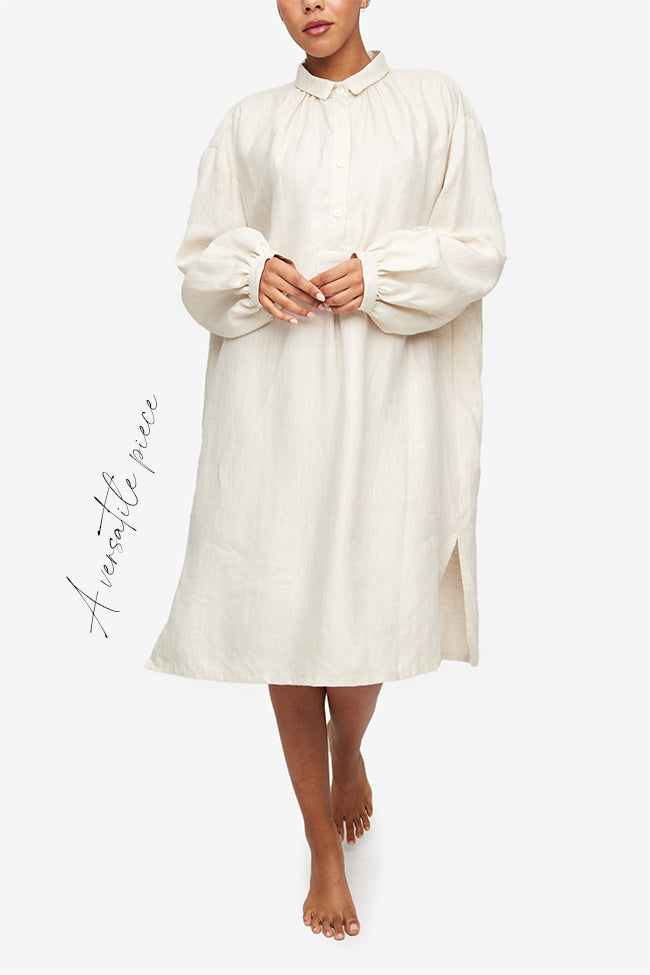 Martine Nightshirt Natural Weighted Linen