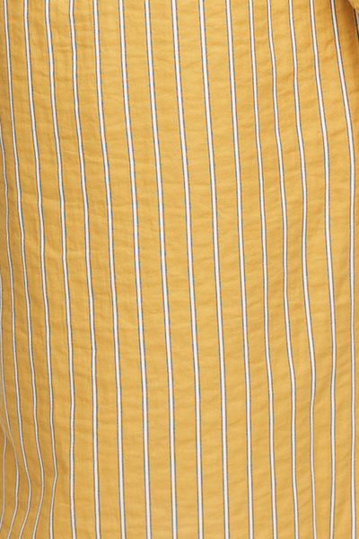 Ankle Length Sleep Shirt Mustard Double Faced Stripe