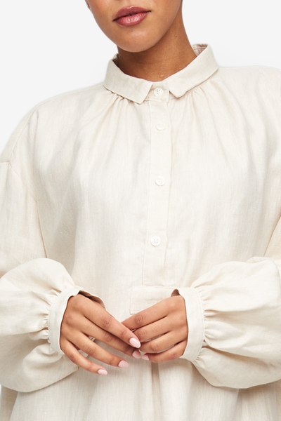 Martine Nightshirt Natural Weighted Linen