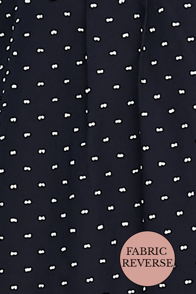 Two Pocket Sleep Shirt Navy Cotton Dot