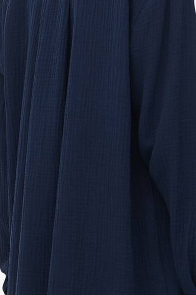 Short Sleep Shirt Navy Double Gauze