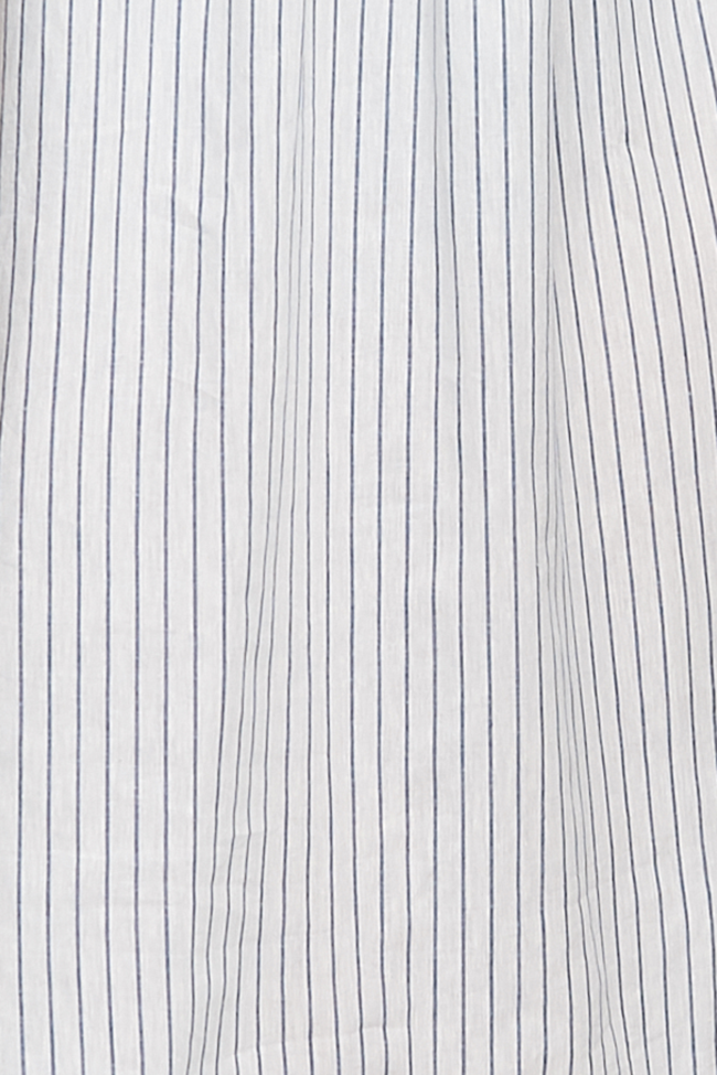 Sleeveless Nightie Navy Linen Blend Stripe