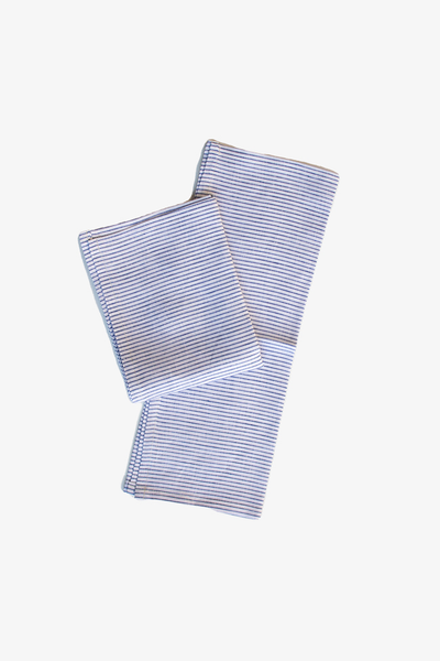 Navy Linen Stripe Tea Towel - Set of 2