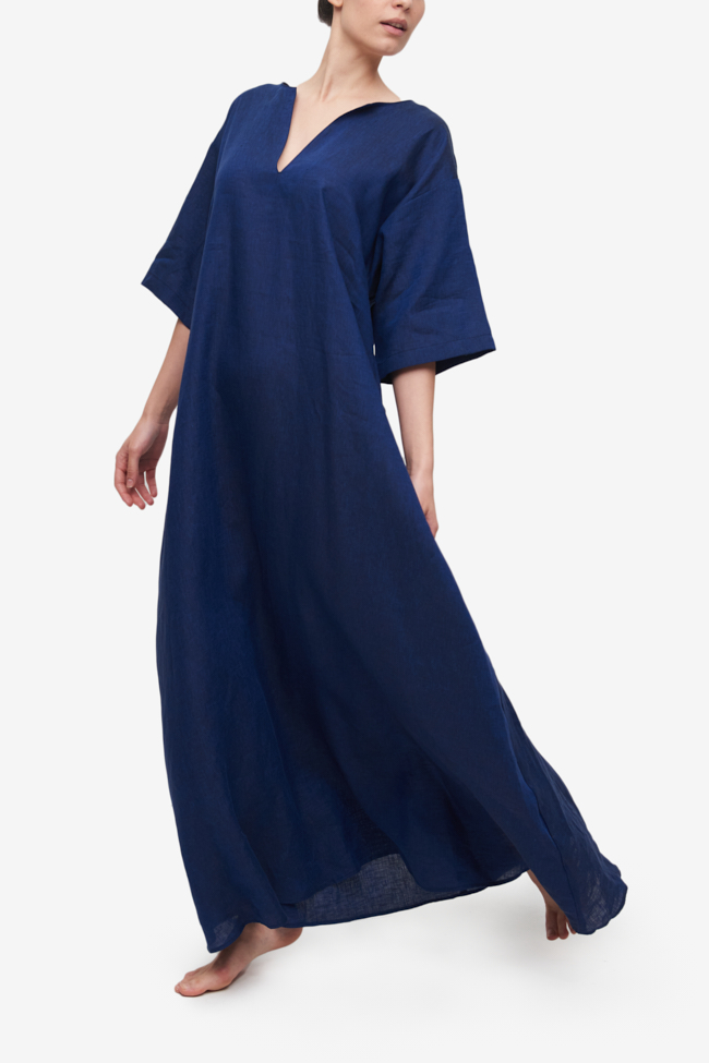 Classic Kaftan Navy Linen