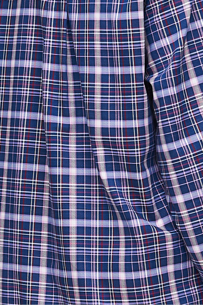 Short Sleep Shirt Navy & Pink Check PLUS