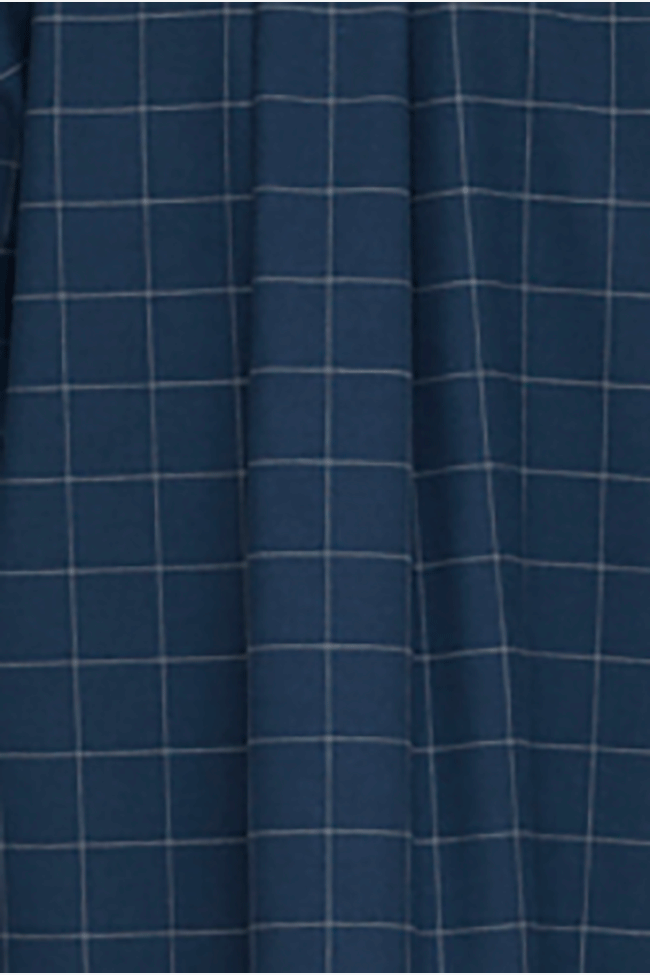 Short Sleep Shirt Navy Windowpane Flannel