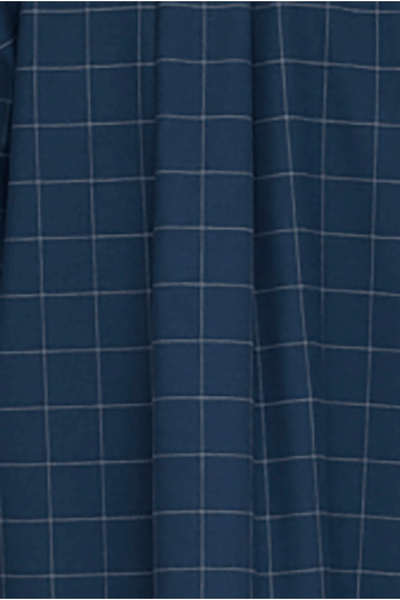 Short Sleep Shirt Navy Windowpane Flannel