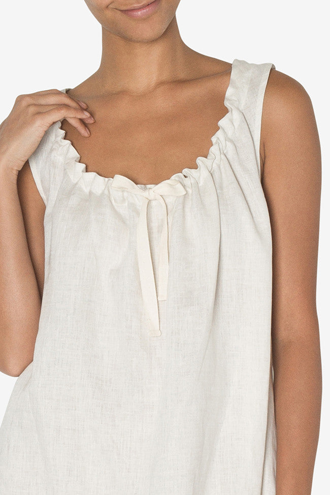 Sleeveless Nightie Oatmeal Linen