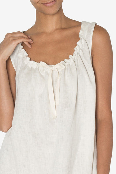 Sleeveless Nightie Oatmeal Linen
