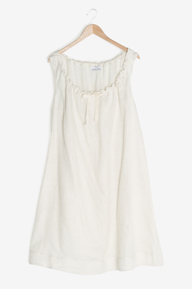 Sleeveless Nightie Oatmeal Linen