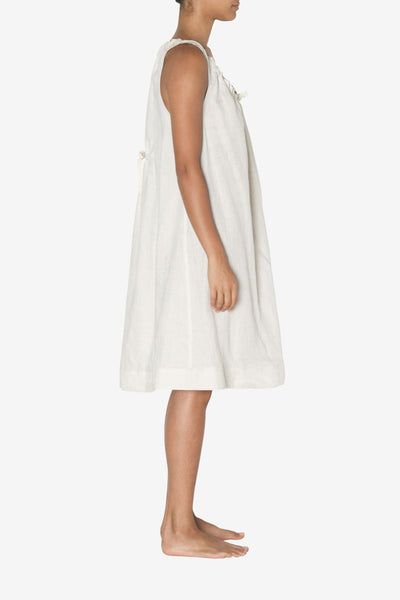 Sleeveless Nightie Oatmeal Linen