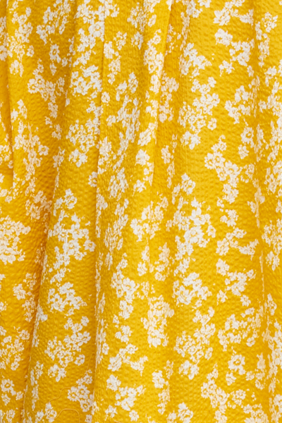 Long Sleep Shirt Ochre Floral Seersucker