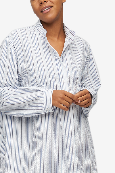 Short Sleep Shirt Ombre Seersucker