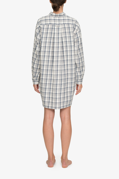 back view classic short sleep shirt Japanese cotton plaid by the Sleep Shirt