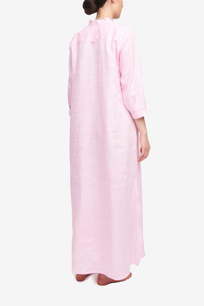 Full Length Sleep Shirt Pale Pink Linen