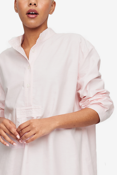 Long Sleep Shirt Pale Pink Oxford