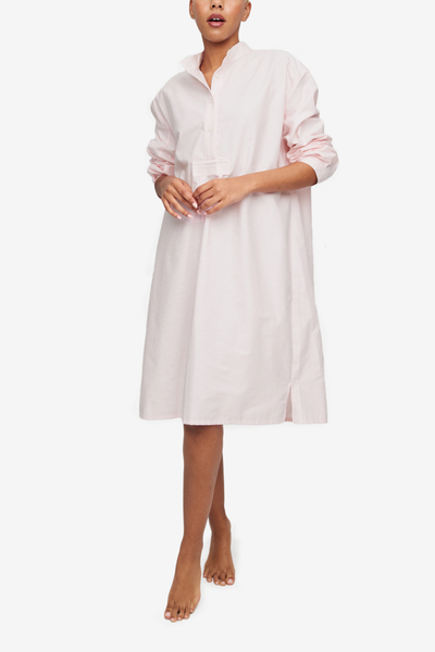 Long Sleep Shirt Pale Pink Oxford