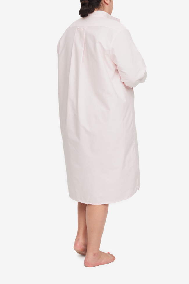 Long Sleep Shirt Pale Pink Oxford PLUS