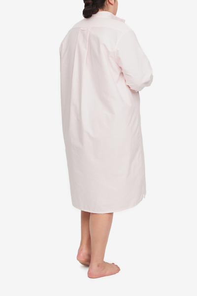 Long Sleep Shirt Pale Pink Oxford PLUS