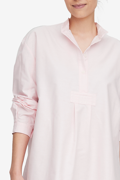 Short Sleep Shirt Pale Pink Oxford